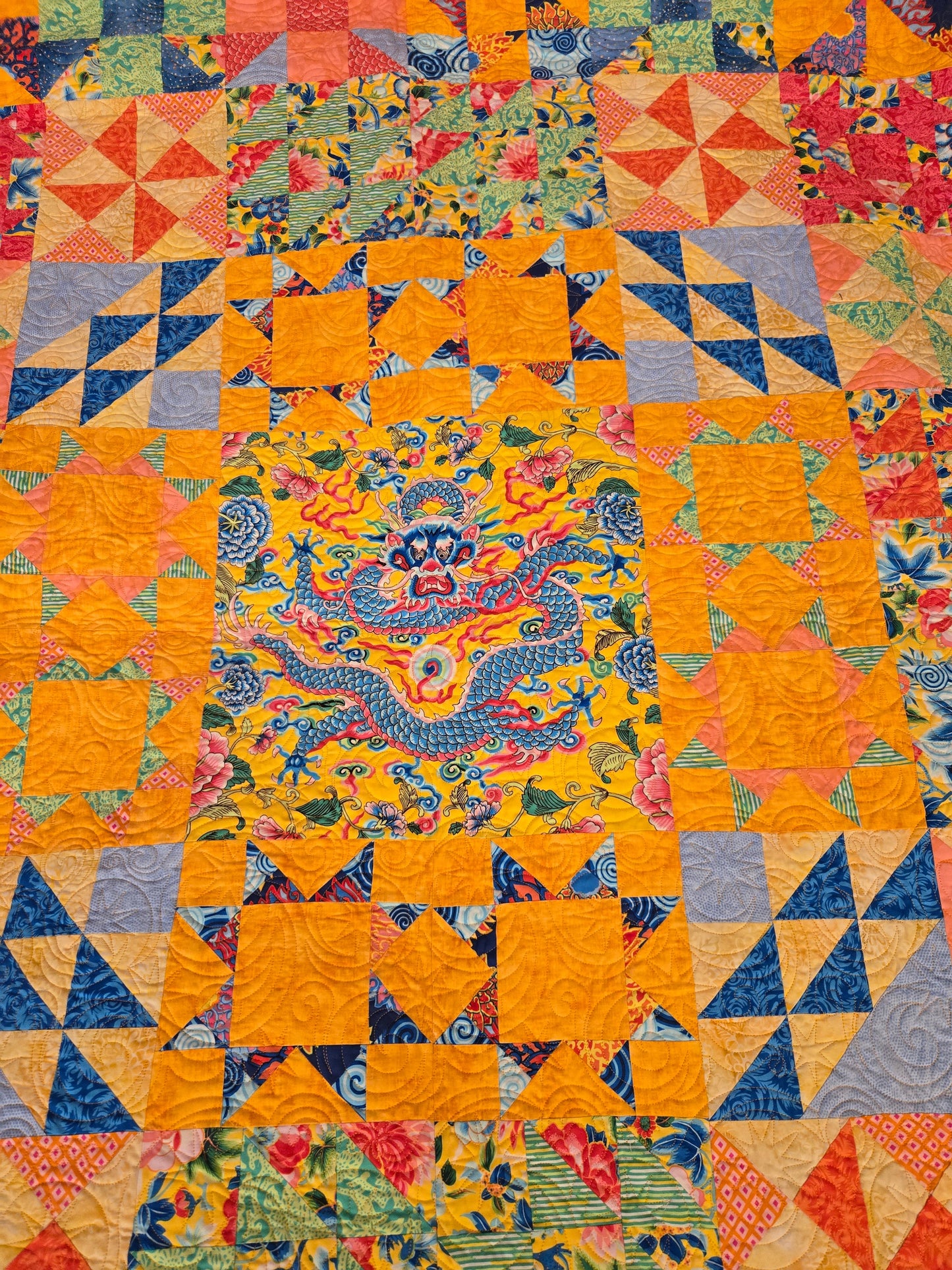 close up of the dragon in the center
