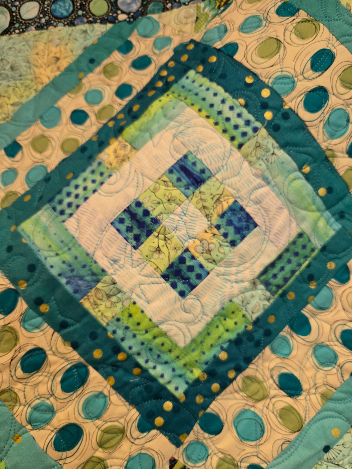 patchwork using dark teal