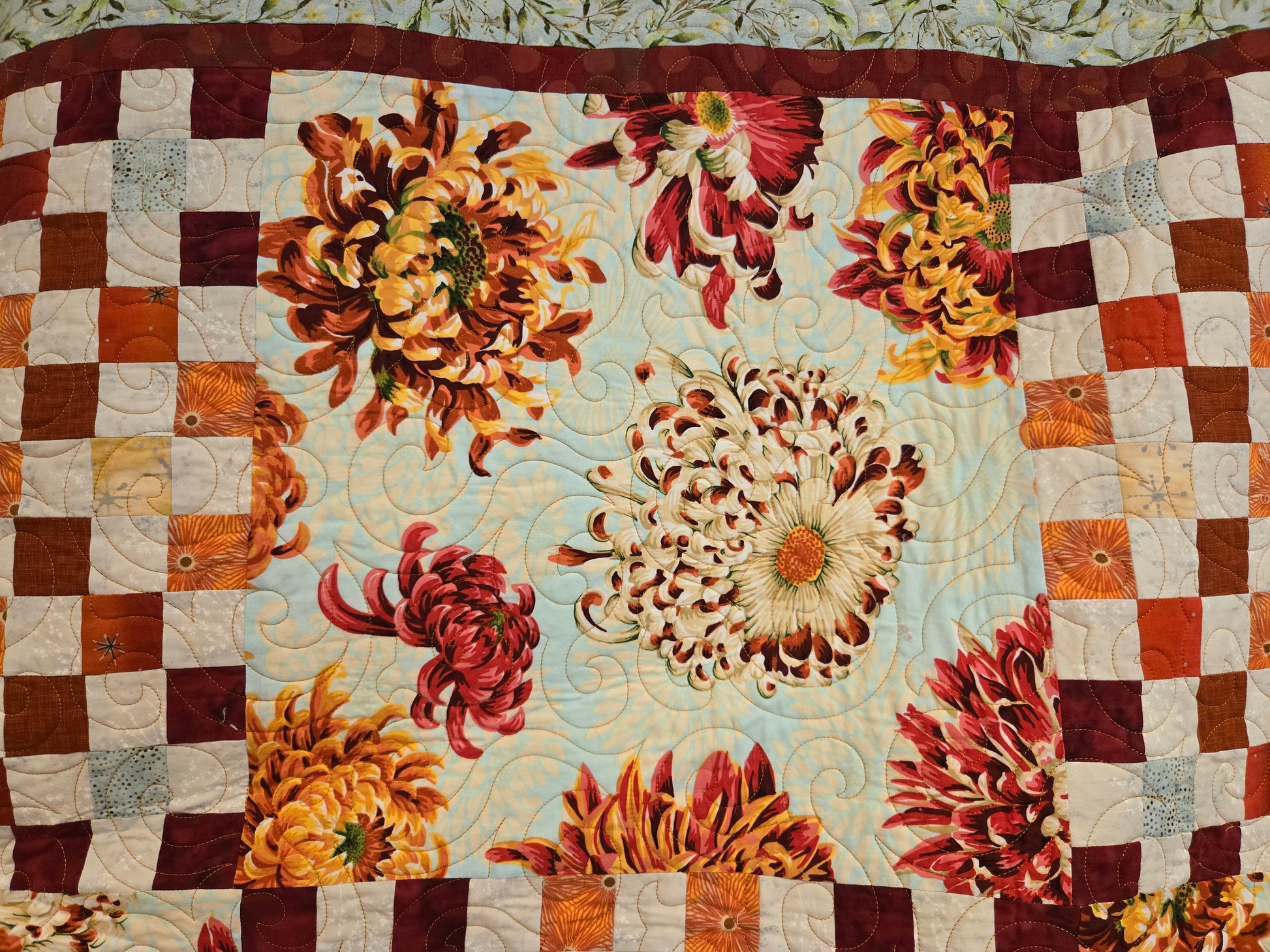 Close up of a mum block.